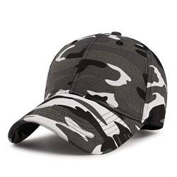 GADIEMKENSD Structured Baseball Cap Cotton Camo Hat for Women Men Basic Military Hats Custom Items Plain Work Caps Trucker Dad Hats for Outdoor Sports Golf Running Hiking Camo Gray White von GADIEMKENSD