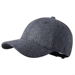 GADIEMKENSD Winter Baseball Caps Wool Dad Hat Warm Trucker Hats Work Cap Workout Thick for Mens Womens Clothing Sport Novelty The Dem En Apparel Fabric Men Woolen Unstructured, Deep Gray L von GADIEMKENSD