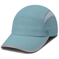 GADIEMKENSD Women Quick Dry Running Hat Reflective Baseball Cap Breathable Mesh UPF 50+ Summer Cap Lightweight Soft Ponytail Hats for Hiking Golf Tennis Outdoor Sports Sky Blue XL von GADIEMKENSD