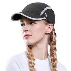 GADIEMKENSD Women's Foldable Light Cap Quick Dry Ultra-Thin Unstructured Tech Running Hat Reflective UPF 50+ Baseball Caps Cooling Ponytail Hats Fitted for Beach Tennis Travel Hiking Golf Dark Gray von GADIEMKENSD