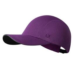 GADIEMKENSD Women's Race Day Running Hat Performance Mesh Baseball Cap - Excellent Ventilation, Lightweight, Reflective Safety Ponytail Hats for Exercise Golf Hiking Beach Workout Gym Dark Purple von GADIEMKENSD