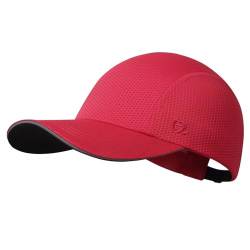 GADIEMKENSD Women's Race Day Running Hat Performance Mesh Baseball Cap - Excellent Ventilation, Lightweight, Reflective Safety Ponytail Hats for Exercise Golf Hiking Beach Workout Gym Red von GADIEMKENSD