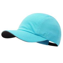 GADIEMKENSD Women's Race Day Running Hat Performance Mesh Baseball Cap - Excellent Ventilation, Lightweight, Reflective Safety Ponytail Hats for Exercise Golf Hiking Beach Workout Gym Sky Blue von GADIEMKENSD