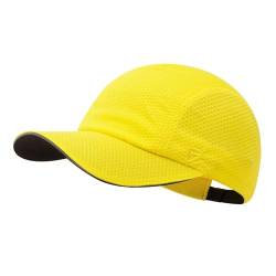 GADIEMKENSD Women's Race Day Running Hat Performance Mesh Baseball Cap - Excellent Ventilation, Lightweight, Reflective Safety Ponytail Hats for Exercise Golf Hiking Beach Workout Gym Yellow von GADIEMKENSD