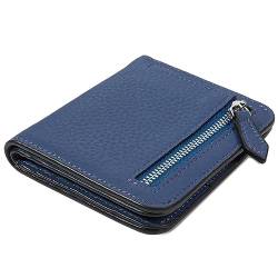 GADIEMKENSD Womens Bifold Purse Credit Card Holders RFID Blocking Mens Leather Wallet for Travel Bus Card Coin Pocket Cute Small Ladies Purses with Zip ID Window Card Cash Slots Navy von GADIEMKENSD