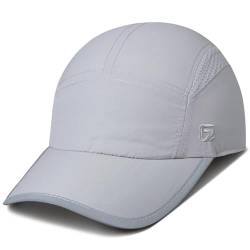 GADIEMKENSD Womens Hats Baseball Cap UPF 50+ Sun Quick Dry Lightweight Breathable Reflective Trucker Hat Outdoor Hiking Fishing Run Golf Sports Dad Mesh Running Hats Ponytail for Women Light Gray M/L von GADIEMKENSD