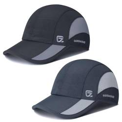 Golf Gym Tennis Laufmütze für Herren Sommer Sonnenhüte Leichte Atmungsaktive Kühlende Baseballkappe Trucker Vatermützen Herren Schnelltrocknende Outdoor Campingkappe Schwarz, Dunkelgrau 2 Stücke von GADIEMKENSD