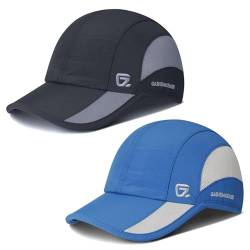 Golf Mütze Atmungsaktiv Kühlend Leicht Dri Fit Kappen Trucker Vaterhüte UPF50+ Sommerhüte für Frauen Schnelltrocknende Sportkappen Verstellbare Sonnenhüte für Männer Schwarz, Blau 2 Stücke von GADIEMKENSD