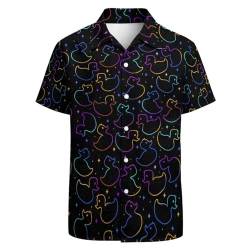 GADZILLE Entenhemd für Herren Lustiges Enten-Hawaiihemd Aloha Strandparty-Shirts, Ente Neon, Mittel von GADZILLE