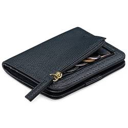 GAEKEAO Kleine Geldbörse für Damen, schmal, RFID-blockierend, Mini-dünne Reisebrieftasche, kompakte Falttasche mit Ausweisfenster, Black02, Classic von GAEKEAO