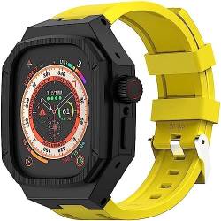 GAFNED Edelstahl-Stoßdämpfer-Uhrengehäuse, Silikonband, für Apple Watch Ultra 8 49 mm, für Herren und Damen, Metallrahmen, integriertes Armband, Uhr, Ersatzzubehör mit Werkzeug, For 49mm, Achat von GAFNED