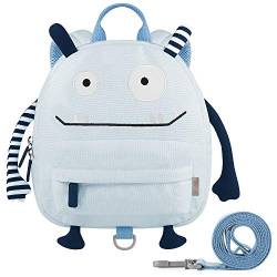 GAGAKU Kinderrucksack mit Brustgurt Mini Cartoon Kinder Rucksack für Jungen 1-4 Jährige - Blau von GAGAKU
