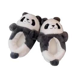 GAGALU Gemütliche Panda Hausschuhe, Weiches Plüschfutter, Für Panda-Liebhaber, Warm Und Modisch,Schwarz,40 EU von GAGALU