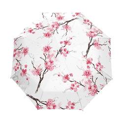 GAIREG Aquarell-Regenschirm, Kirschblüten-Design, zusammenklappbar, kompakt, leicht von GAIREG