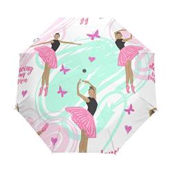 GAIREG Dance Ballerina Silhouette Regenschirm Automatisch Öffnen Schließen Kompakt Faltbare Regenschirme von GAIREG