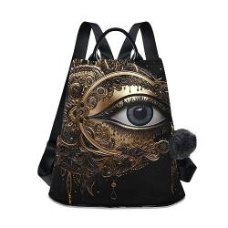 GAIREG Rucksack mit Eulen- und Blumenkranz, für Damen, Anti-Diebstahl, mit Reißverschluss, Tasche, Auge im Mandala-Stil von GAIREG