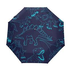 GAIREG Silhouette Dino Regenschirm für Regen, klein, kompakt, faltbar, automatisches Öffnen von GAIREG
