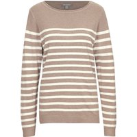 GALERIA essentials Pullover, Rundhalsausschnitt, Langarm, Streifen, für Damen, beige, L von GALERIA essentials