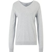 GALERIA essentials Pullover "Esra", Rippbündchen, V-Ausschnitt, für Damen, grau, M von GALERIA essentials