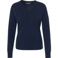 GALERIA Cashmere Pullover "Schweden", V-Ausschnitt, feingerippte Abschlüsse, für Damen, blau, 36 von GALERIA