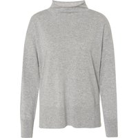 GALERIA Seide-Cashmere Pullover "Bari", Stehkragen, Rippbündchen, für Damen, grau, 36 von GALERIA