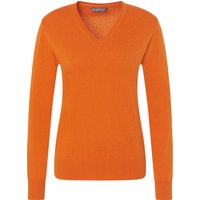 GALERIA Seide-Cashmere Pullover "Monaco", V-Ausschnitt, für Damen, orange, 36 von GALERIA