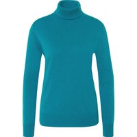 GALERIA Seide-Cashmere Rollkragenpullover "Florenz", Rippbündchen, für Damen, grün, 36 von GALERIA