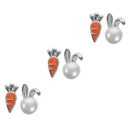 GALPADA 1 Paar Kaninchen Rettich Ohr stecker Kaninchen Jahr Ohrringe Perlenohrringe für Damen Geschenke Perlenohrringe für Frauen dekorative Ohrringe Ohrschmuck Hase schmücken Clip Korb von GALPADA