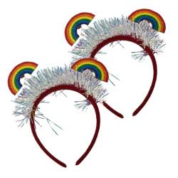 GALPADA 2 Stück Regenbogen Stirnband Stolz Dekorationen Stolz Stirnband Cosplay Kopfbedeckung Party Stirnband Dekorative Haarbänder Dekorativer Haarreifen Erwachsenen Stirnband von GALPADA