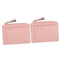 GALPADA 2st Rosa Geldbörsen Brieftaschen Für Frauen Schlank Rosa Kupplung Dame Geldbörse Mädchenhandtasche Münzgeldbörse Geldbörse Rosa Kartenetui Kurze Geldbörse Damen Ultra Dünn Pu-Leder von GALPADA