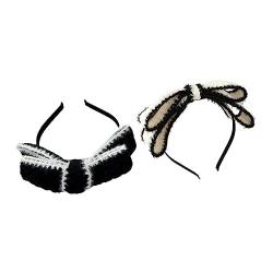 GALPADA 2st Schleife Stirnband Haargummis Für Frauen Geknotetes Stirnband Für Damen Schwarz Stirnbänder Für Frauen Gatsby-accessoires Für Frauen Weben Fräulein Kopfbedeckung Stoff von GALPADA