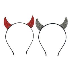 GALPADA 2st Stirnband Aus Teufelshorn Böse Kostümrequisiten Glitzer-haarband-kopfschmuck Teufel Haarband Stirnband Mit Teufelshörnern Stoff Männer Und Frauen Kleidung Dekorationen von GALPADA