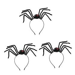 GALPADA 3st Spinnen-stirnband Halloween-stirnbänder Für Erwachsene Halloween-party-cosplay Tag Der Toten Stirnband Spinnenhaarreifen Teufelshörner Fräulein Erwachsener Polyester Unheimlich von GALPADA