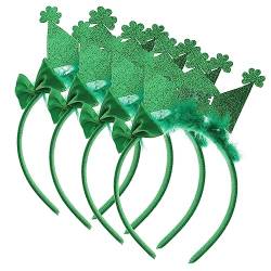GALPADA 4 Stück Stirnband Grünes Blatt Stirnband Kopfbedeckungen Für Irische Partys Kobold Kostüm Damen Irisches Stirnband Kleeblatt-party-kopfschmuck Klee Kostüm Pop Trick Grüßer von GALPADA