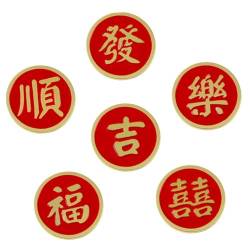 GALPADA 6 Stück Brosche Chinesische Anstecknadel Chinesische Anstecknadel Hutnadel Rucksäcke Anstecknadel Runde Anstecknadel Emaille Anstecknadel von GALPADA