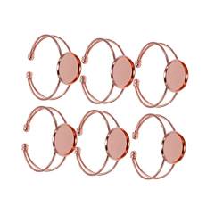 GALPADA 6St Kupfer Zubehörfach Schmuck Lünette Glasanhänger Einstellungen schmuck personalisiert bastelzeug Armbänder Ovaler Anhänger DIY-Anhänger Roségold Tablett Teller Armband Base von GALPADA