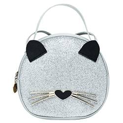 GALPADA Damen Leopard Umhängetasche Runde Katzen Kleine Handtasche Schultertasche für Kinder Frauen Mädchen von GALPADA