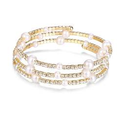 GALPADA Handschmuck damenschmuck Damenarmband goldene armreifen Stretch-Armband Armbänder für Frauen armschlinge Diamantarmband Strass-Armband elastisch Fräulein von GALPADA