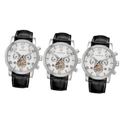 GALPADA Herrenuhr 3st Herrenuhren Automatische Armbanduhr Mann Mechanisch Weiß Mechanische Herrenuhr von GALPADA