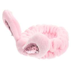 GALPADA Kaninchen-stirnband Mit Pailletten Flauschiges Stirnband Kawaii-stirnband Elastische Stirnbänder Für Die Dusche Make-up-stirnband Elastisches Spa-stirnband Tier Plüsch Einfach Rosa von GALPADA