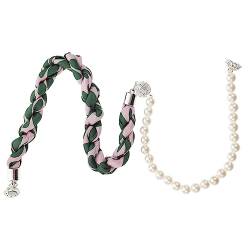 GALPADA Schlüsselbeinkette Halskette Perlenkette ritals für Damen Halsreifen für Frauen Halstuch aus Seide Choker für Teenager-Mädchen Kleidung Schmuck Fräulein Imitationsperlen von GALPADA