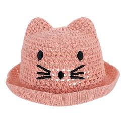 GALPADA Stroh Hüte Für Kinder Stricken Sommerhut Für Kinder Mädchen Hüte Fischer Fischerhut Katzenhut Fischerhut Für Mädchen Mädchenmütze Kleinkind Die Katze Baumwolle Polyester Reisekappe von GALPADA