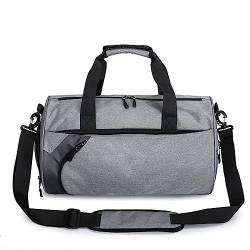 Fitness-Trainingshandtasche Herren-Handtasche mit großem Fassungsvermögen, Umhängetasche, Reisetasche, nasse und trockene Sporttasche (Color : Grey, Size : 43x26x25cm) von GALSOR