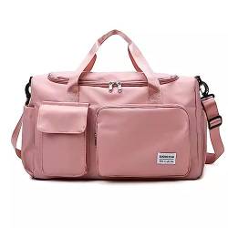 Fitness-Trainingshandtasche Tragbare Kurzstrecken-Fitnesstasche, Reisetasche for Männer und Frauen (Color : Pink, Size : 50x21x28cm) von GALSOR