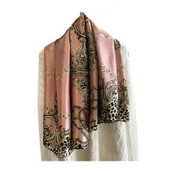 GALSOR Damen Schal Frauen rosa Leopardendrucken Twill Silk großer Quadratschal Overmantel Schal Frauenschal von GALSOR
