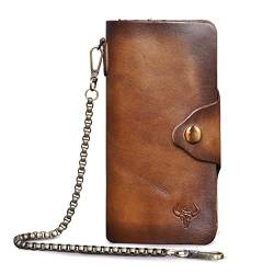 GALSOR Kettenbrieftaschen für Herren Große Kapazitäts-Handkette for Herren, Lange Brieftasche, Brieftasche, Geldbörse Geldbörse mit Kette (Color : #4, Size : 19x3x11cm) von GALSOR