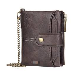 GALSOR Kettenbrieftaschen für Herren Kurz Multi-Card-Tasche for Herren Vertical Chain Zero Wallet Herren-Geldbörse mit Kette Geldbörse mit Kette (Color : Khaki, Size : 12.5x10x3cm) von GALSOR