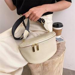 Gürteltasche für Damen Damen-Leder-Brusttasche, Hüfttasche (Color : Bianco, Size : 24x15cm) von GALSOR