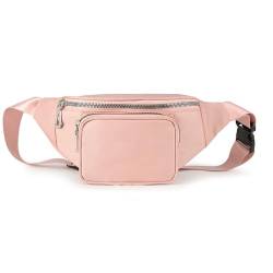 Gürteltasche für Damen Einfache Damen-Brusttasche, Mehrzweck-Handy-Hüfttasche mit großer Kapazität (Color : Pink, Size : 15x13x13cm) von GALSOR