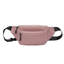 Gürteltasche für Damen Einfarbige, lässige Brusttasche for Damen, Outdoor-Sport, Umhängetasche, Handytasche (Color : Pink, Size : 16x14x7cm) von GALSOR